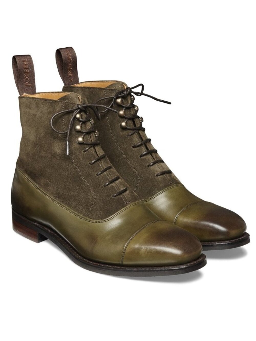 Joseph Cheaney & Sons Anna D Balmoral Boot Burnished Olive/Khaki Suede UK 3.5 US